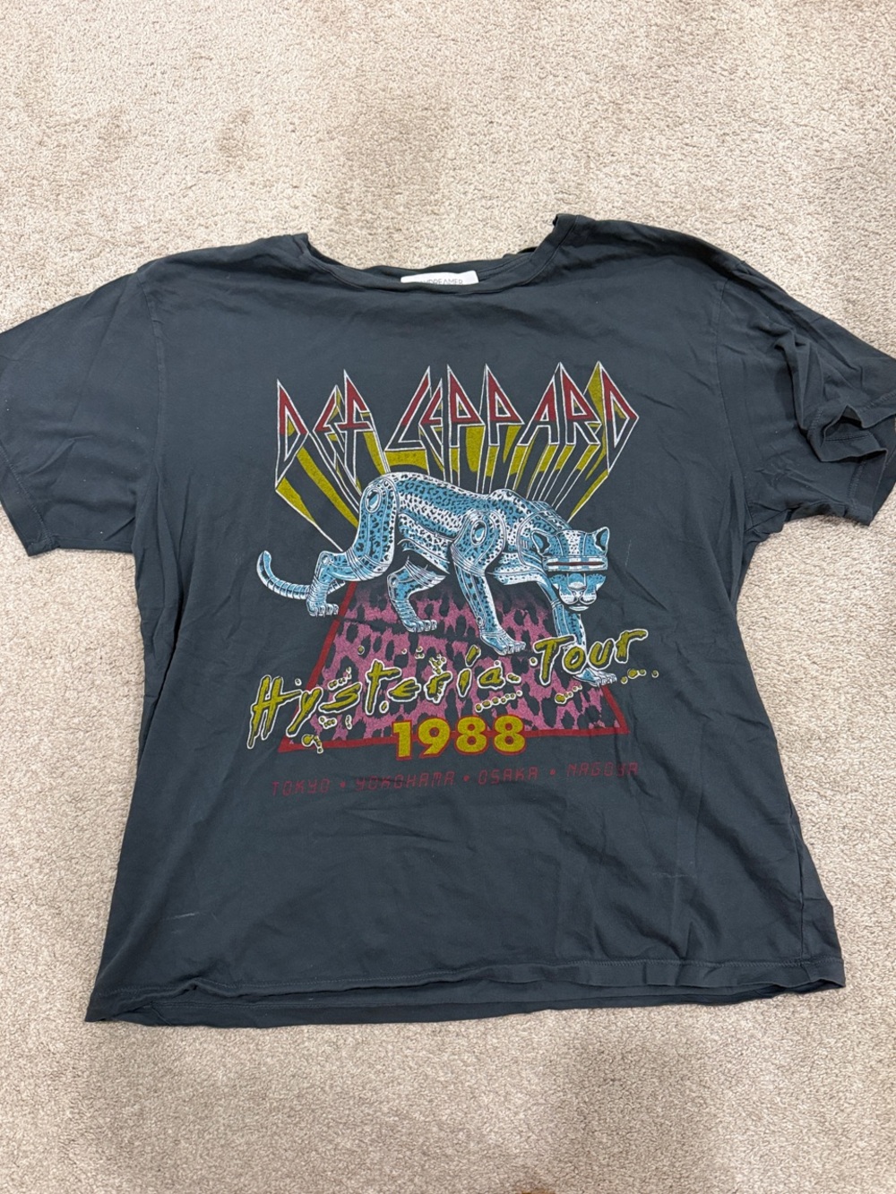 Daydreamer oversize Black Def Leppard Hysteria Tour Graphic Tee